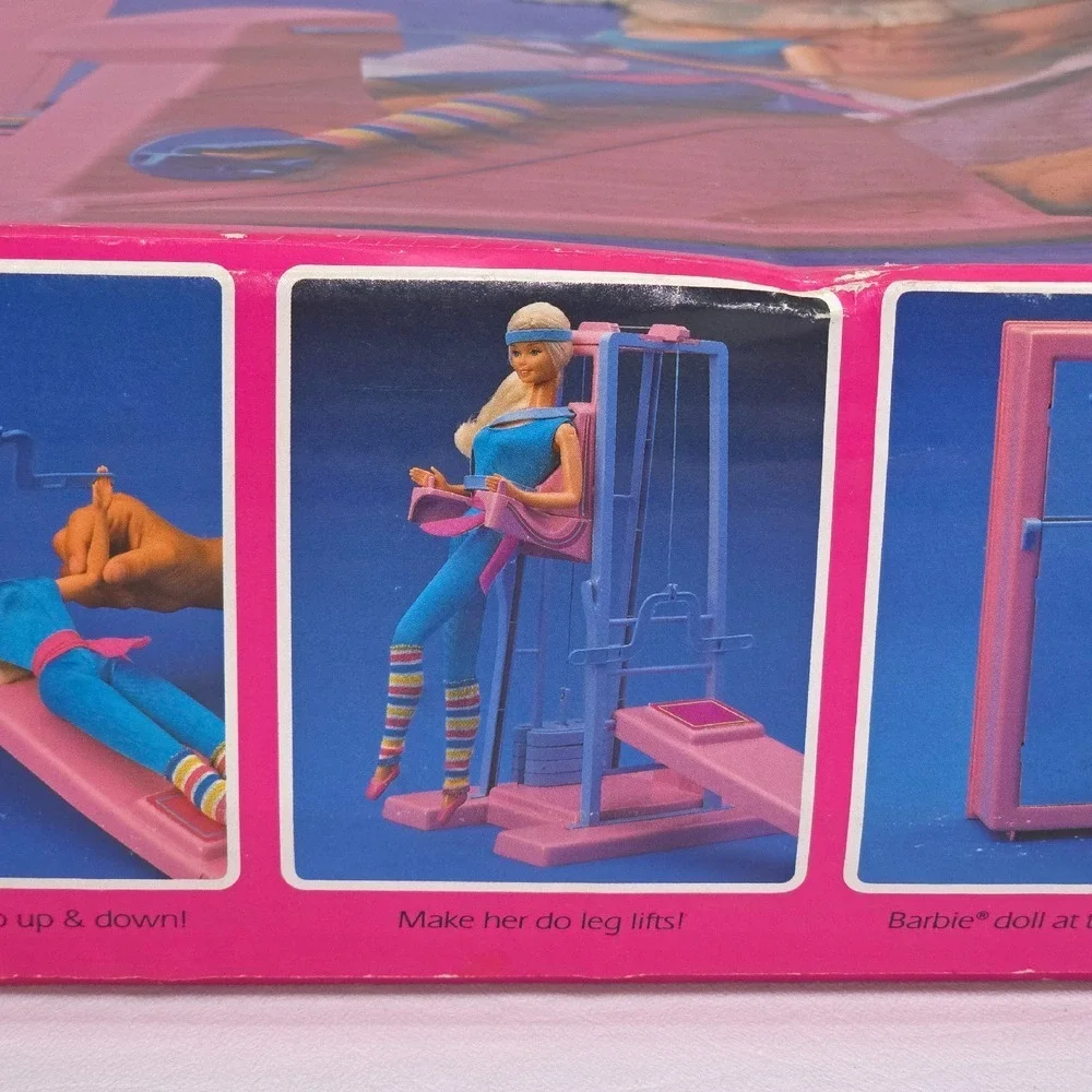 VTG Mattel 1984 Barbie Workout Center Retail BOX ONLY Display‎ Collection Flawed